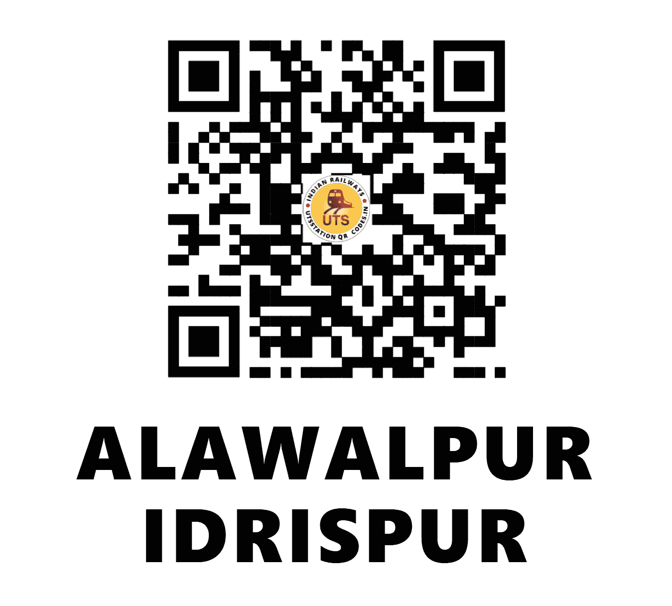 UTS QR Code for ALAWALPUR IDRISPUR - AIH (NR - UTTAR PRADESH)